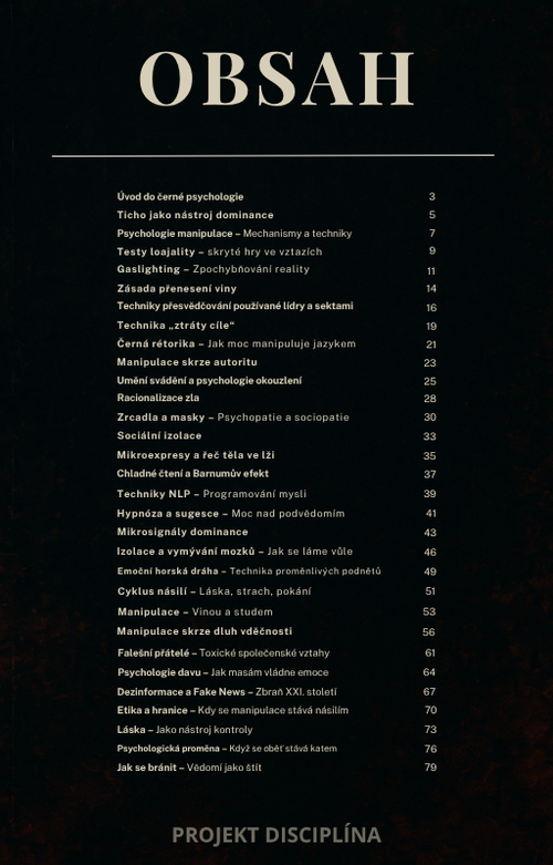 ČERNÁ PSYCHOLOGIE – TAJEMSTVÍ SVÁDĚNÍ, MANIPULACE A KONTROLY